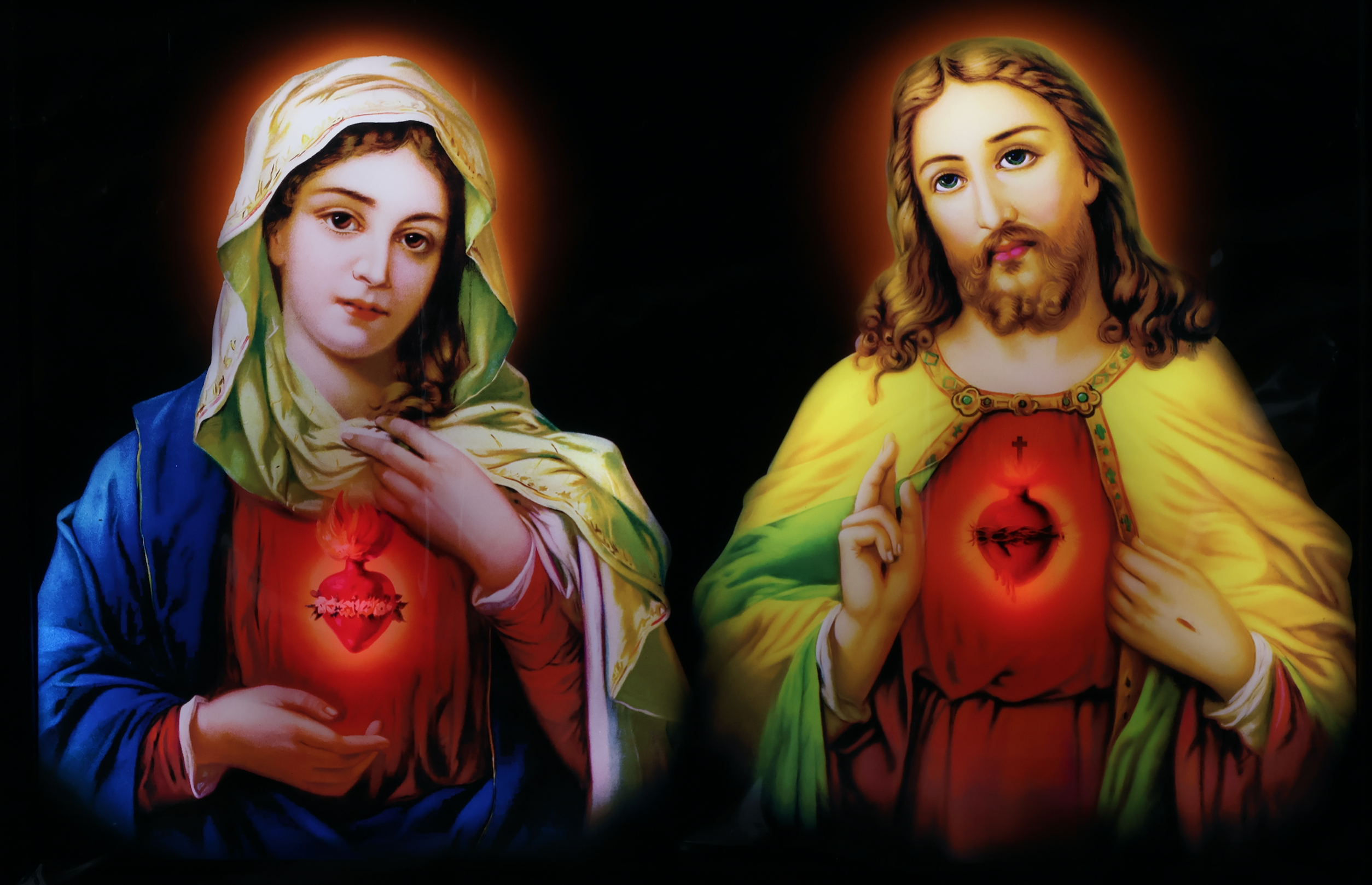 SACRED HEART JESUS AND MARY (LED)