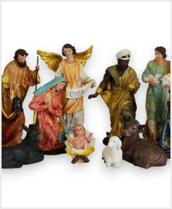 Crib Set – Nativity Full Set 16″ ,italian Finish